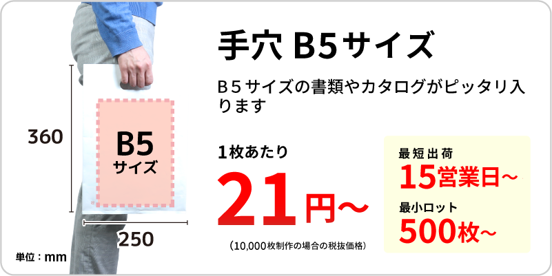 手穴 B5サイズの商品画像